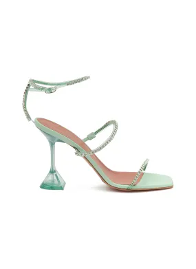 -----------AMINA MUADDI  ---- ------------GREEN ----Gilda 95 PVC Heeled Sandals --