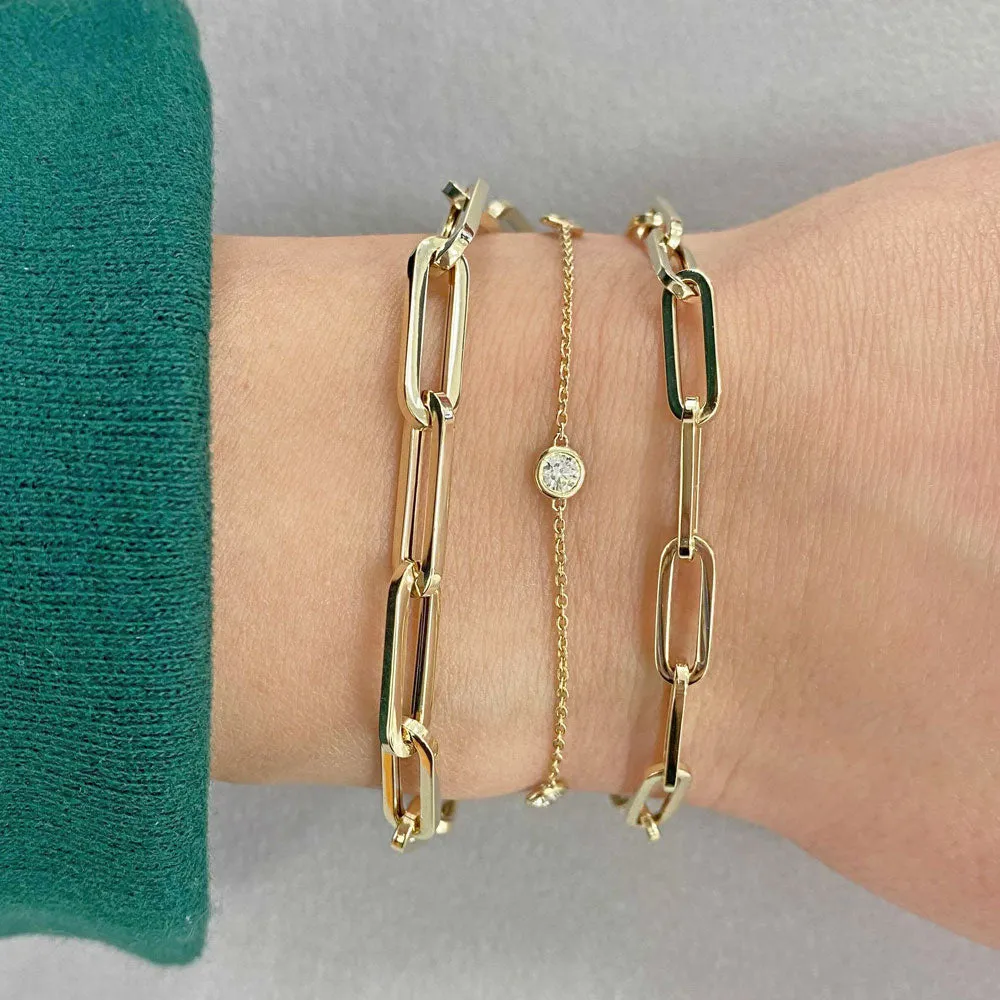 14K Grand Paper Clip Chain Bracelet