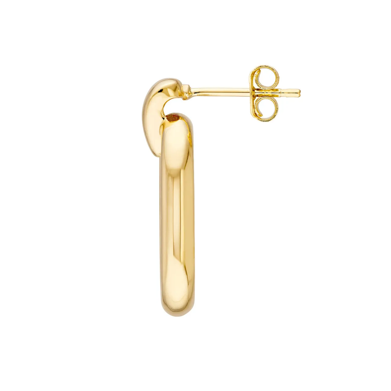 14kt Gold Oval Door Knocker Hoop Earrings