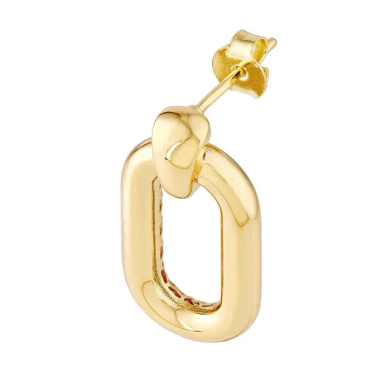 14kt Gold Oval Door Knocker Hoop Earrings