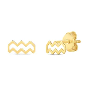 14kt Gold Zodiac Stud Earrings