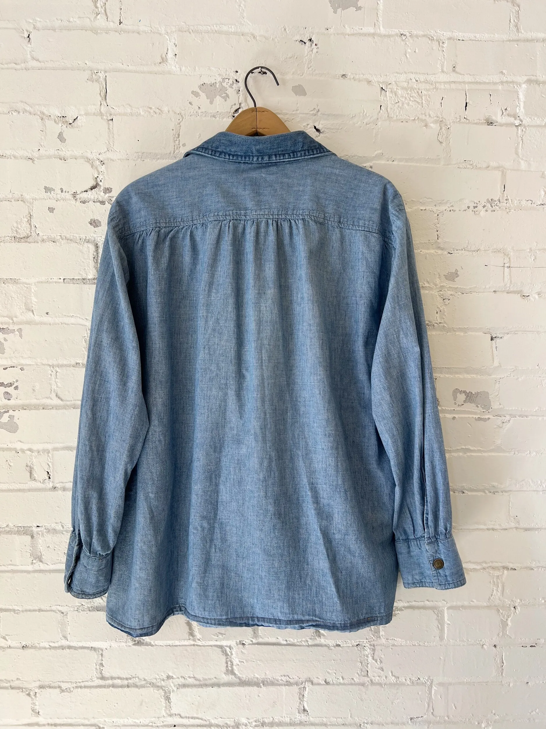 70s Chambray Tunic, Size Large/XL-