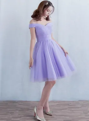 Adorable Lavender Short Tulle Homecoming Dress, Prom Dress