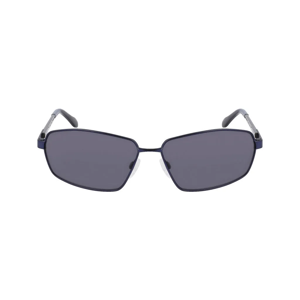 Angular Narrow Rectangle Sunglasses - Navy