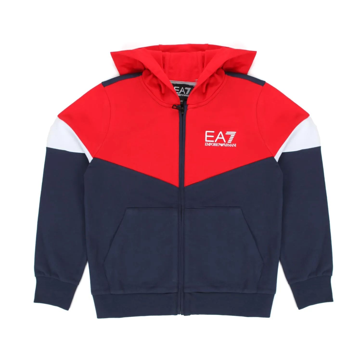 Armani Junior Red And Blue Hoodie For Boy