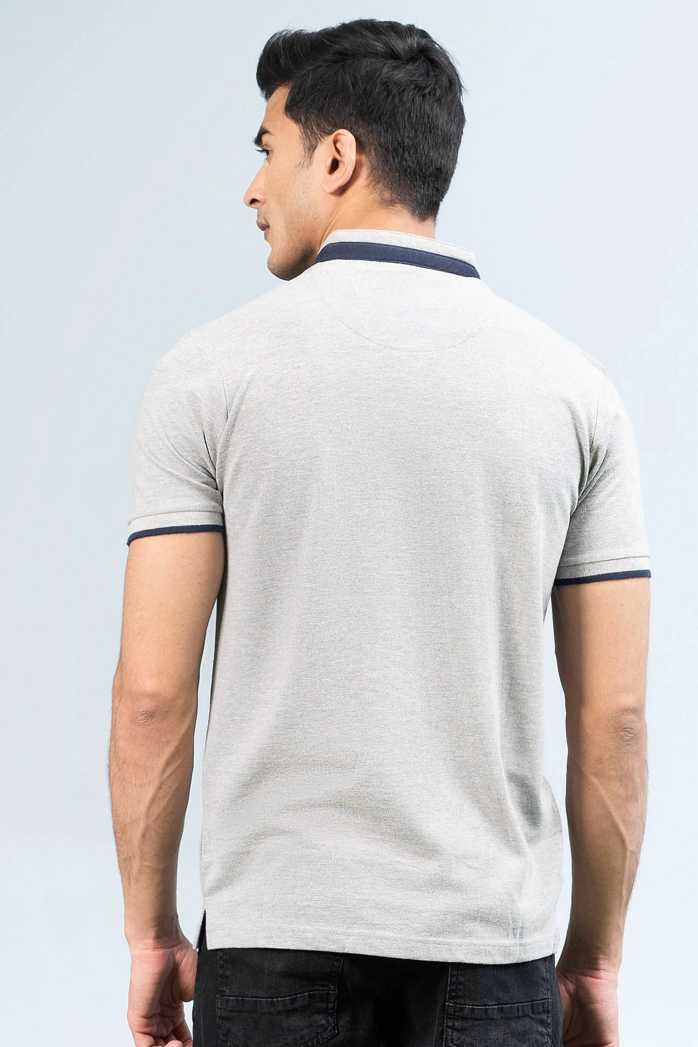 BAN COLLAR POLO HYDER GREY