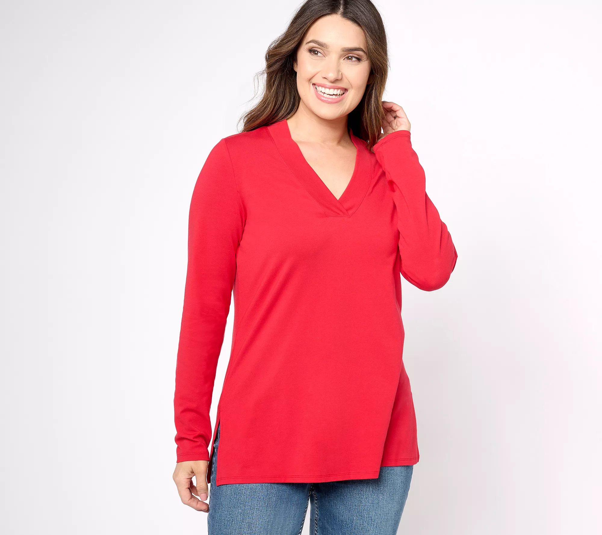 Belle by Kim Gravel TripleLuxe Knit Crossover V-Neck Tunic