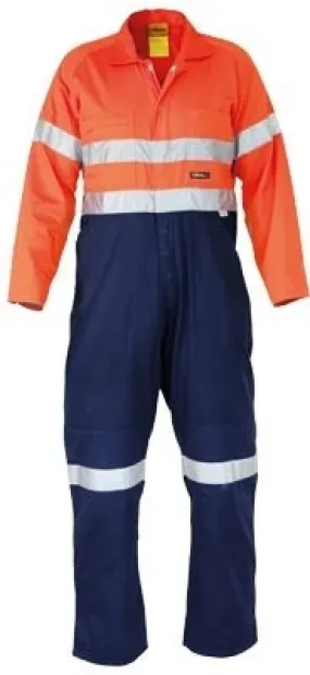 Bisley Workwear BC6719TW Two Tone Hi-Visibility Coveralls - Drill - Cotton - Reflective Tape - Men - Orange/Navy - 77R