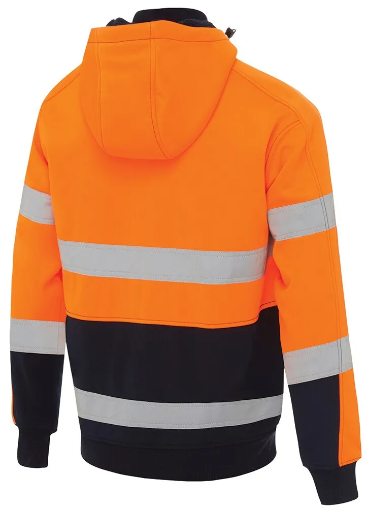 Bisley Workwear BK6988T_TT05 Hoodie - With Sherpa Lining - Taped - Hi-Vis - Full Zip - Fleece - Orange/Navy - XS