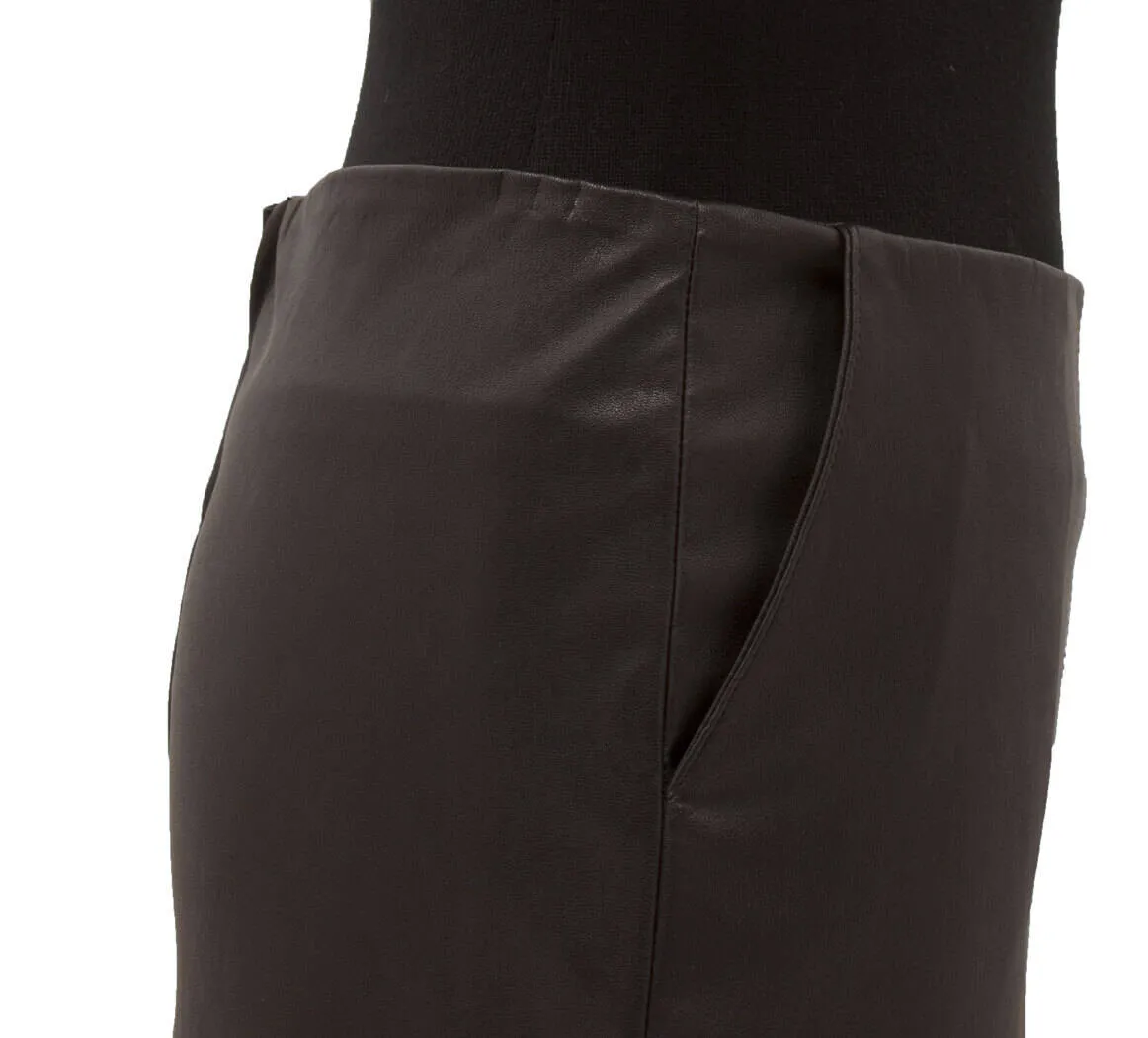 Black carlotta leather skirt