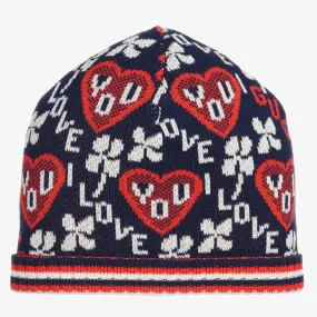 Blue & Red GG Baby Hat