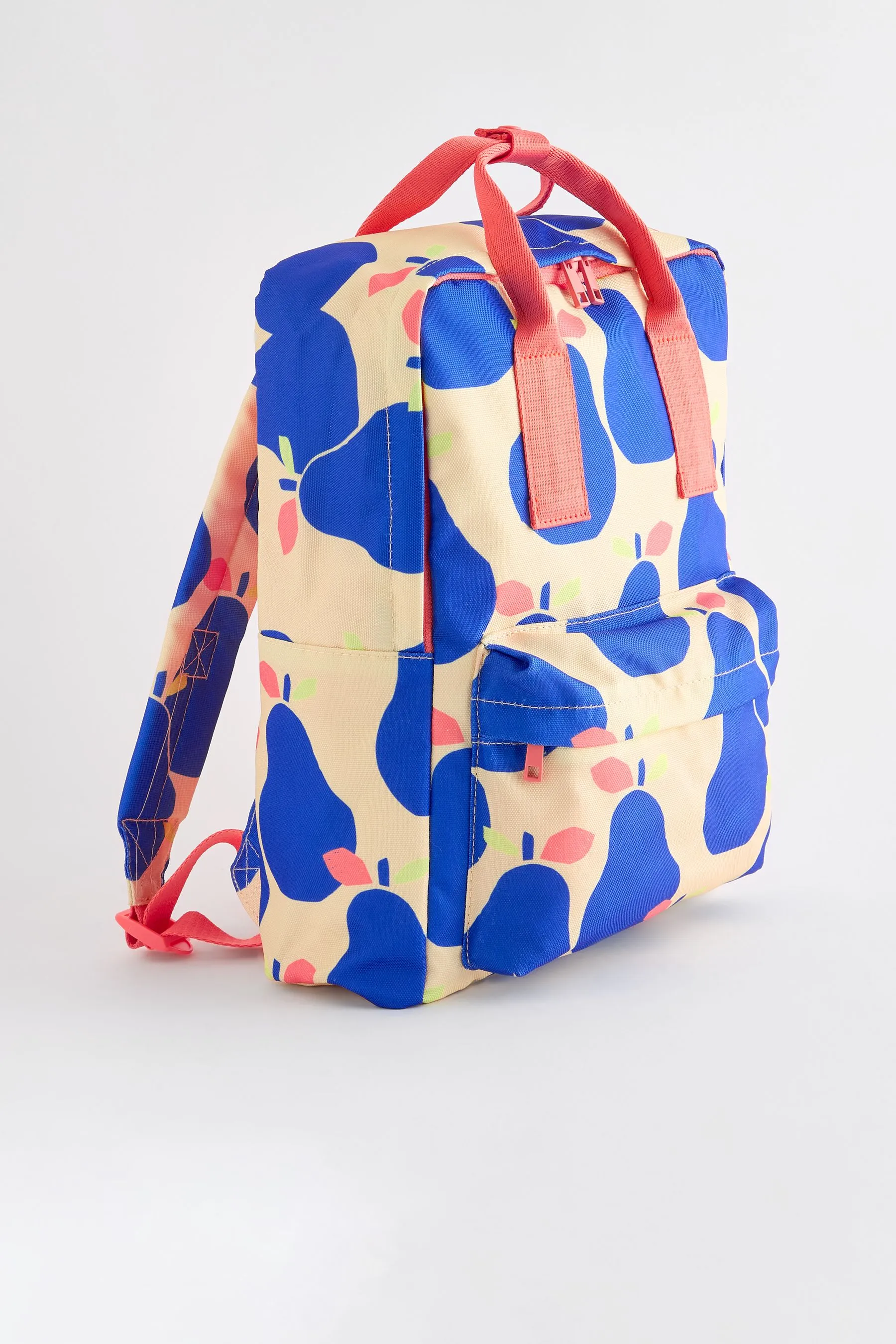 Blue/Ecru Pear Double Handle Backpack