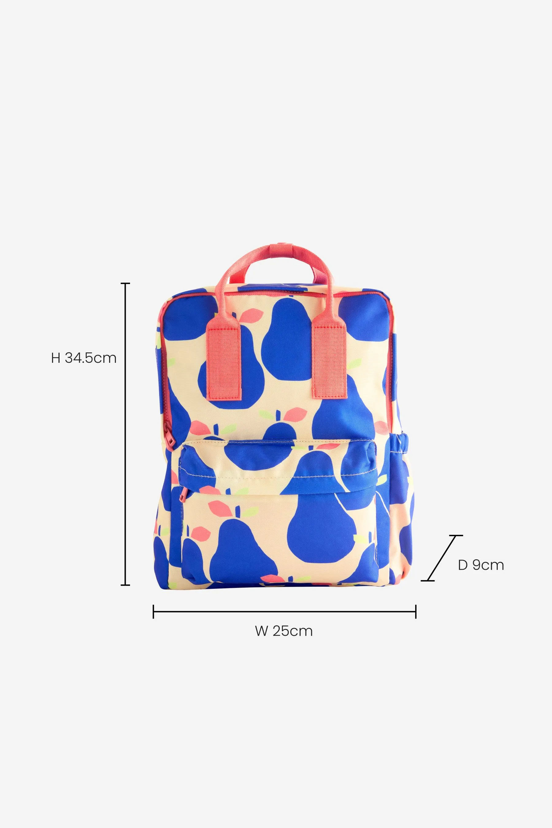 Blue/Ecru Pear Double Handle Backpack