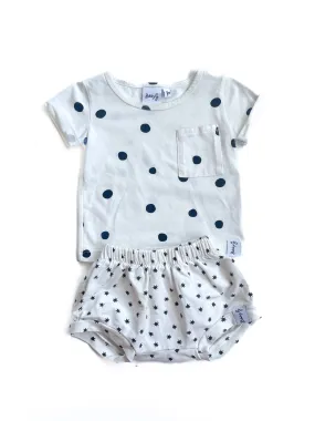 Booby G T-shirt and romper set (0-3M)