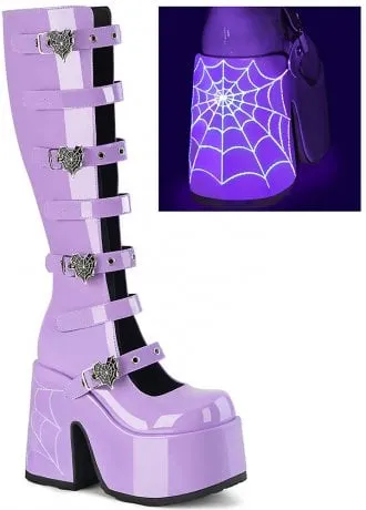 Camel 223 Lavender Spiderweb Knee High Boot