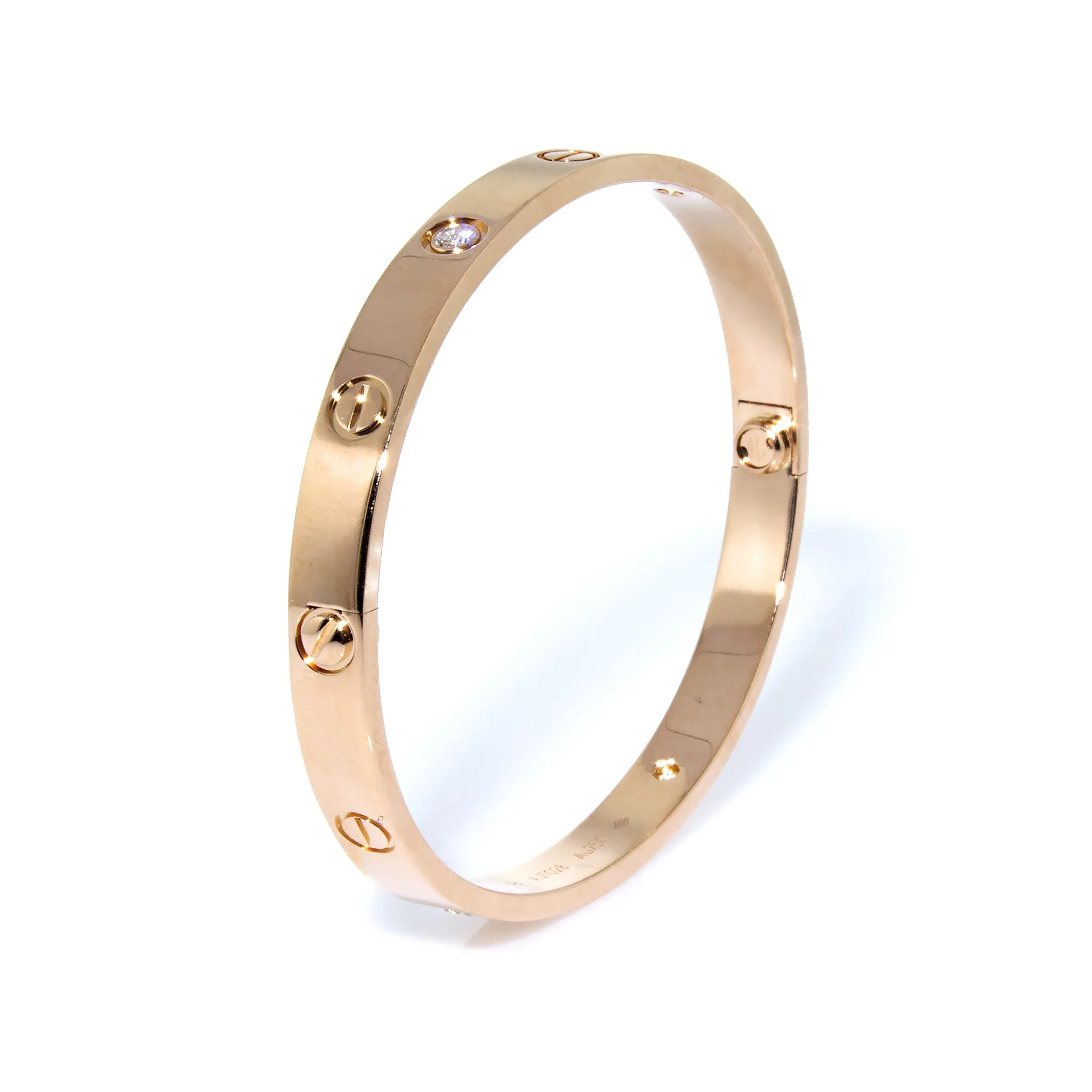 Cartier Rose Gold Love Bracelet with Diamonds in 18k Gold