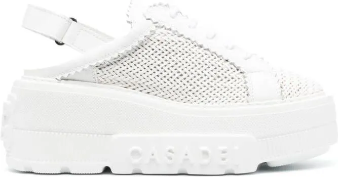 Casadei 85mm woven platform sneakers White