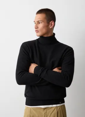 Cashmere-blend stockinette-stitch polo-neck-