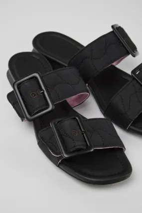 Casi Myra Black recycled PET sandals for women