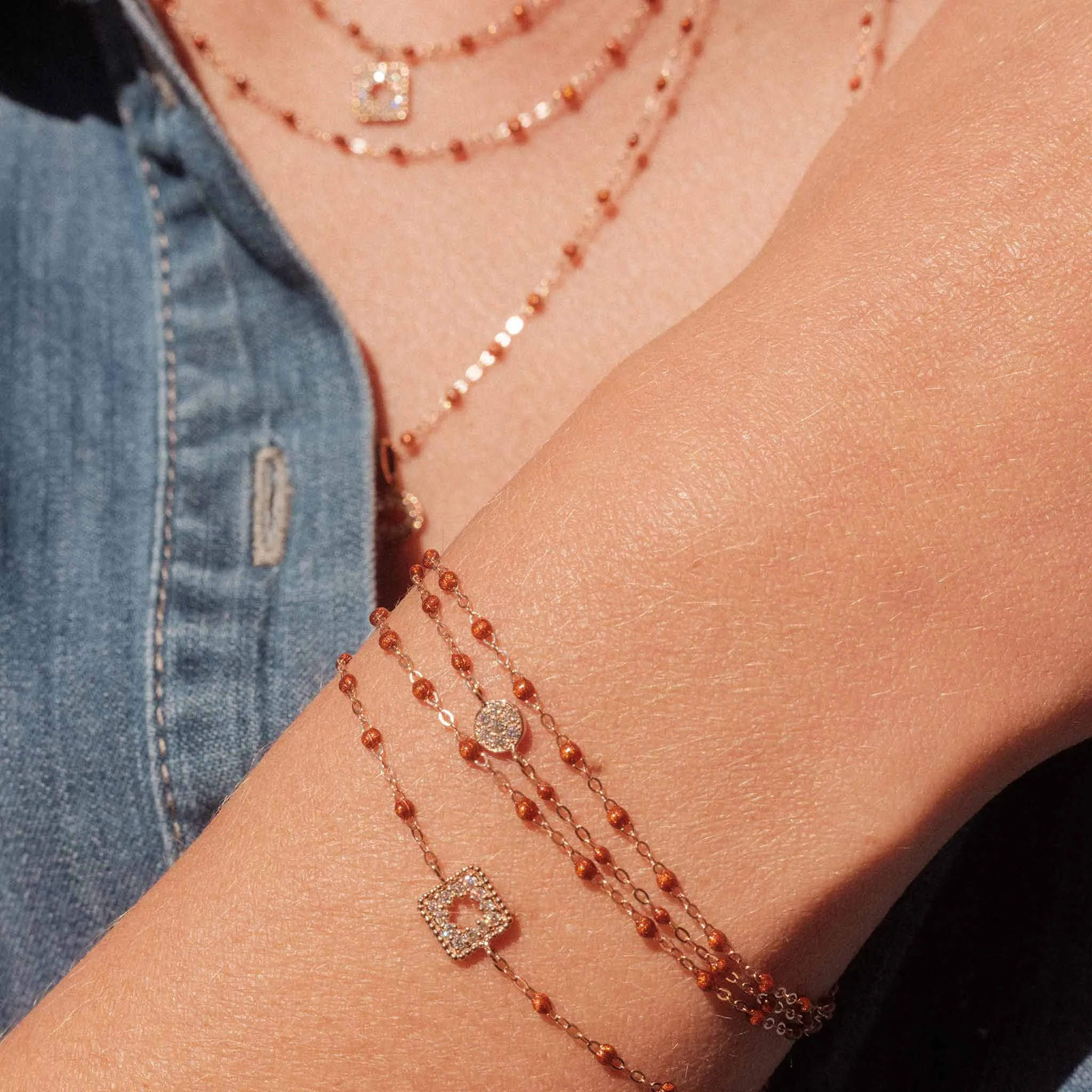 Classic Gigi Fauve bracelet, Rose Gold, 6.7