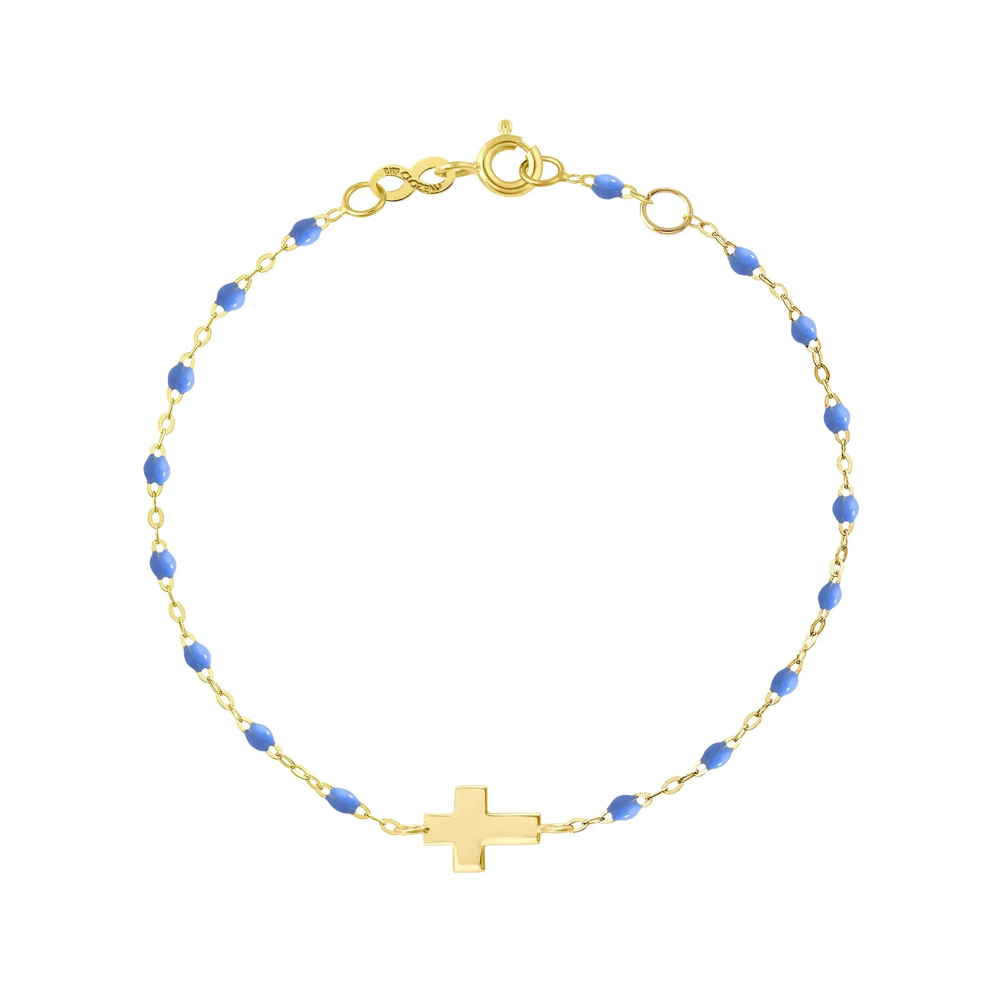 Cross Charm Classic Gigi Bleuet bracelet, Yellow Gold, 6.7