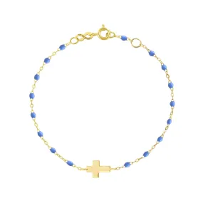 Cross Charm Classic Gigi Bleuet bracelet, Yellow Gold, 6.7