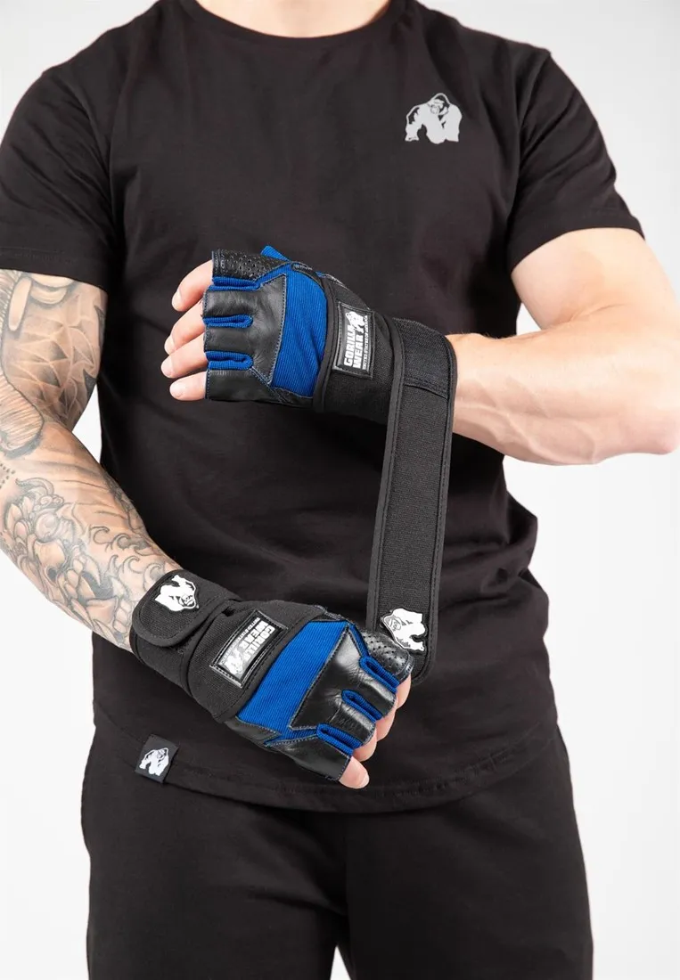 Dallas Wrist Wraps Gloves - Black/Blue - XL Gorilla Wear