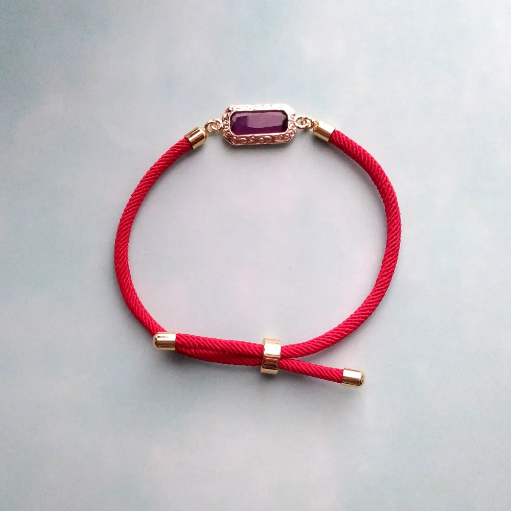 Dani Framed Glass Jewel Corded Slider Bracelet