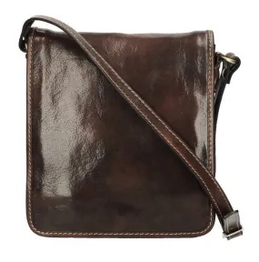 Dark brown cowhide leather bag milano