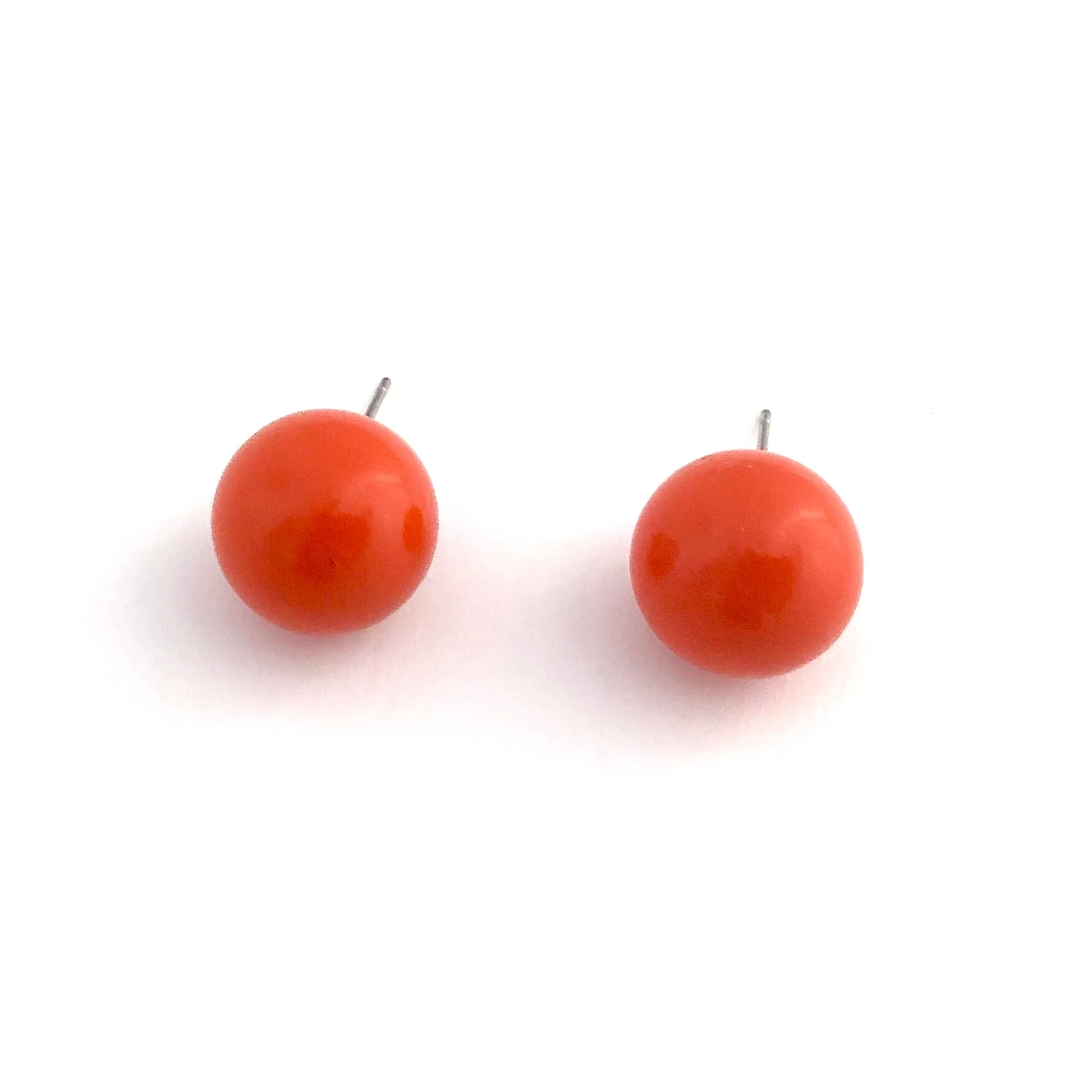 Dark Orange Jumbo Ball Stud Earrings