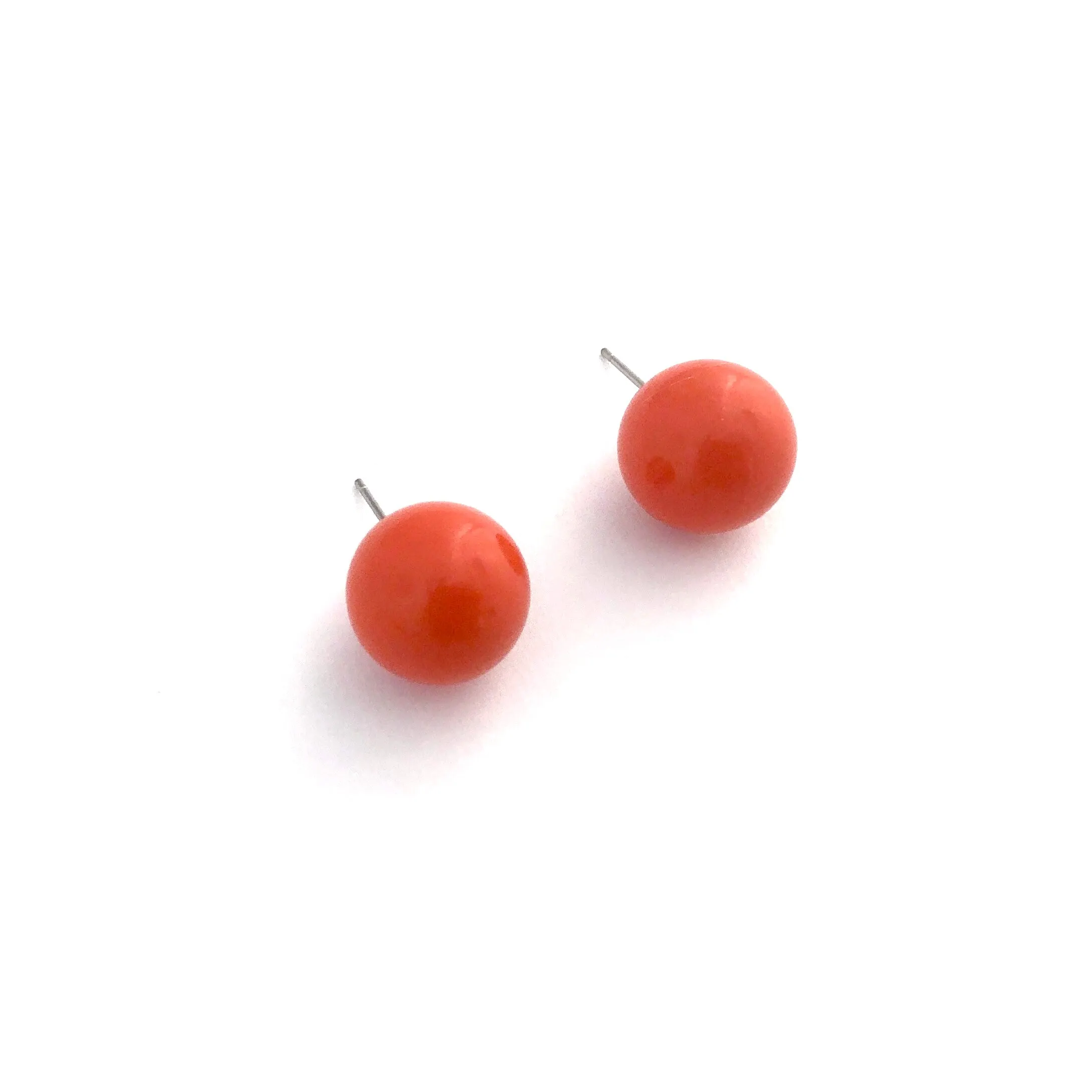 Dark Orange Jumbo Ball Stud Earrings