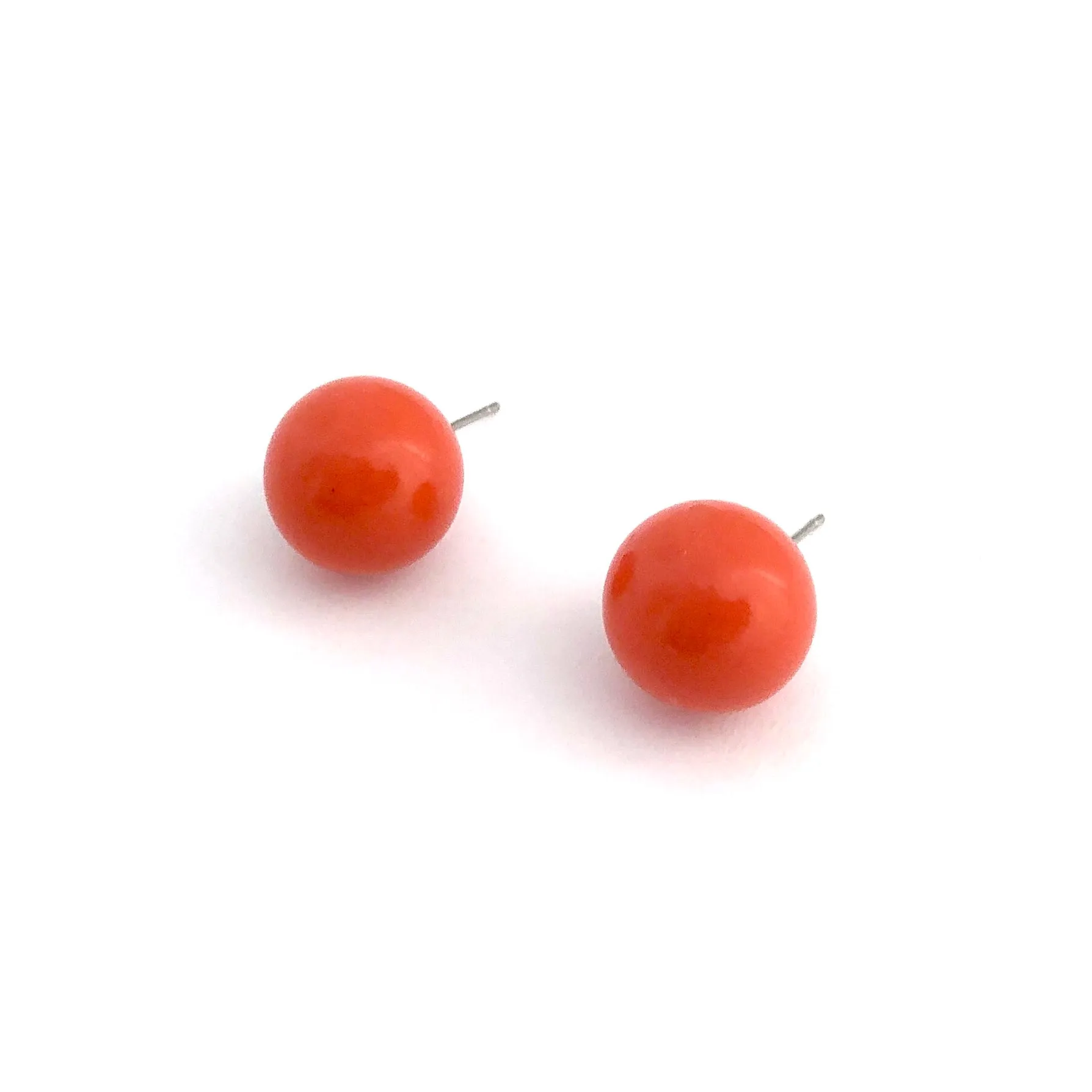 Dark Orange Jumbo Ball Stud Earrings