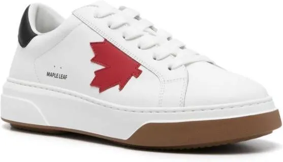 DSQUARED2 Bumper leather sneakers White