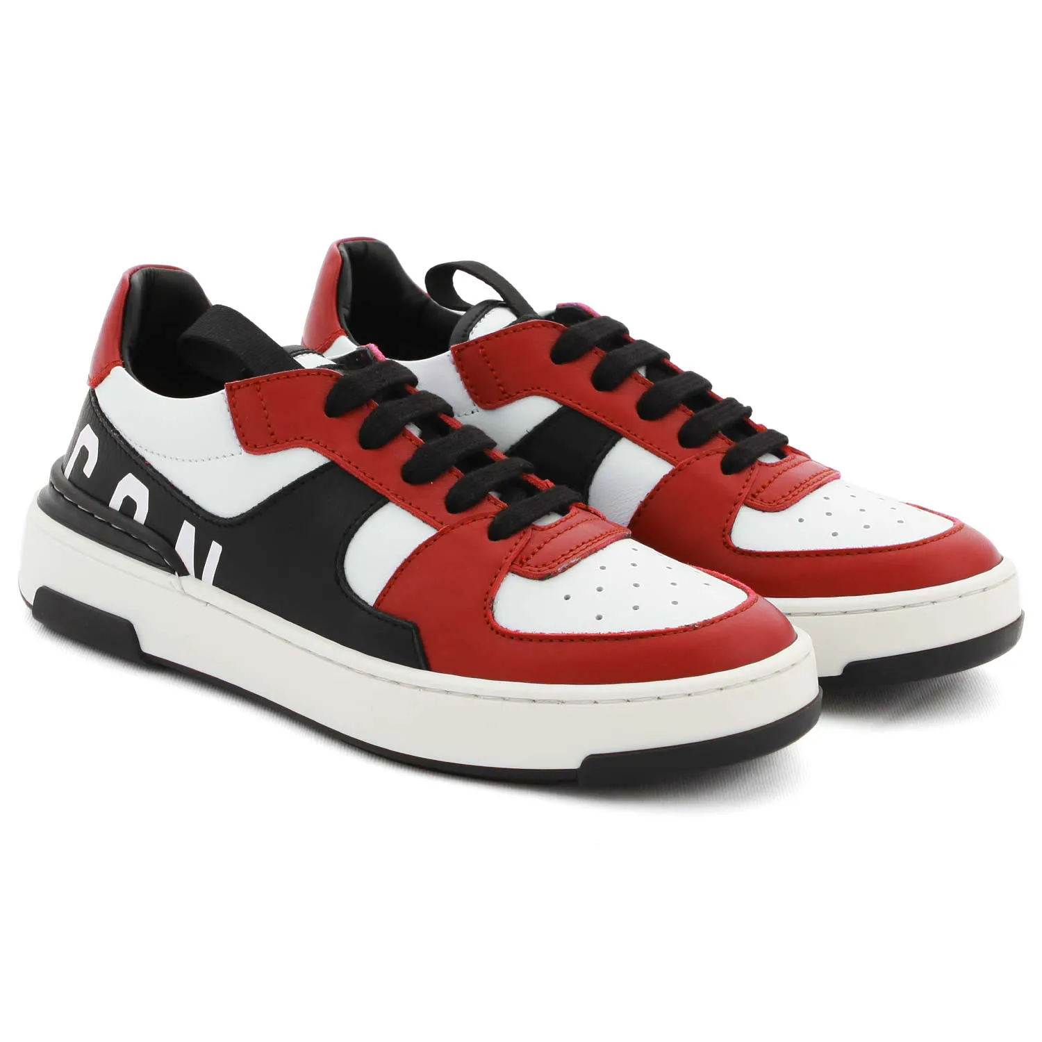 Dsquared2 Unisex D2 Icon Red Sneakers For Kids And Teen