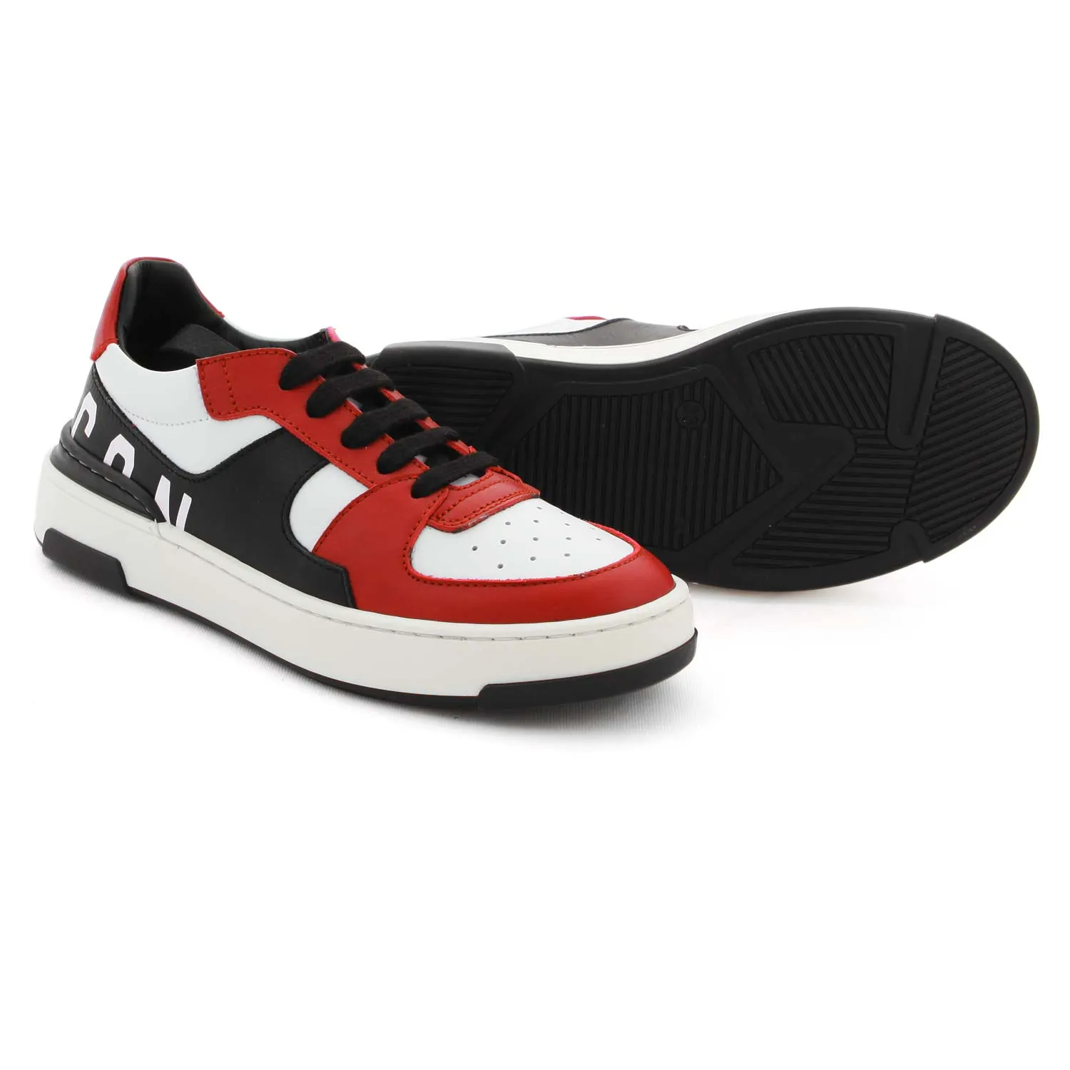 Dsquared2 Unisex D2 Icon Red Sneakers For Kids And Teen