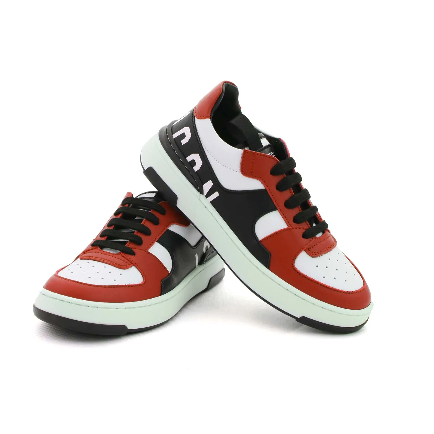 Dsquared2 Unisex D2 Icon Red Sneakers For Kids And Teen