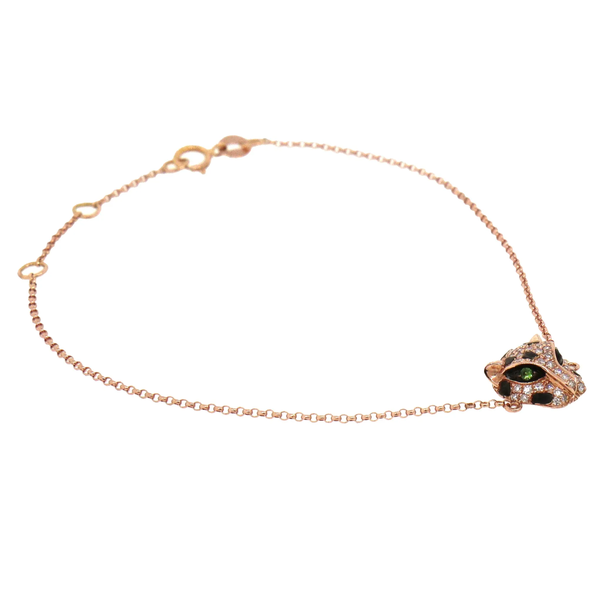 EFFY Tsavorite Panther Bracelet in 14k Rose Gold