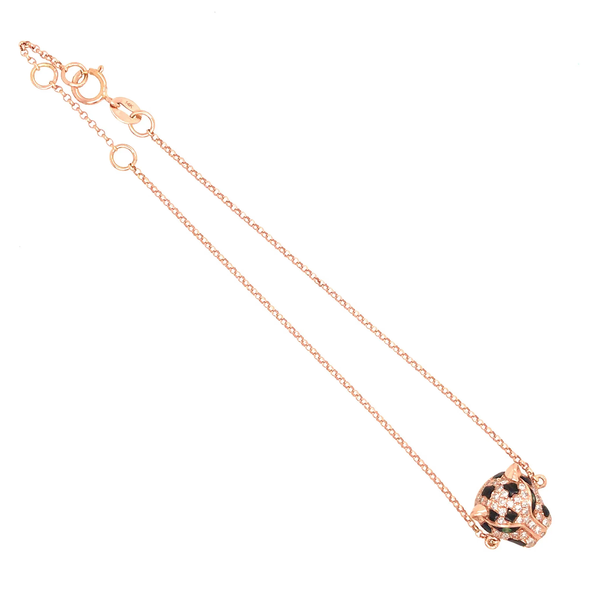 EFFY Tsavorite Panther Bracelet in 14k Rose Gold