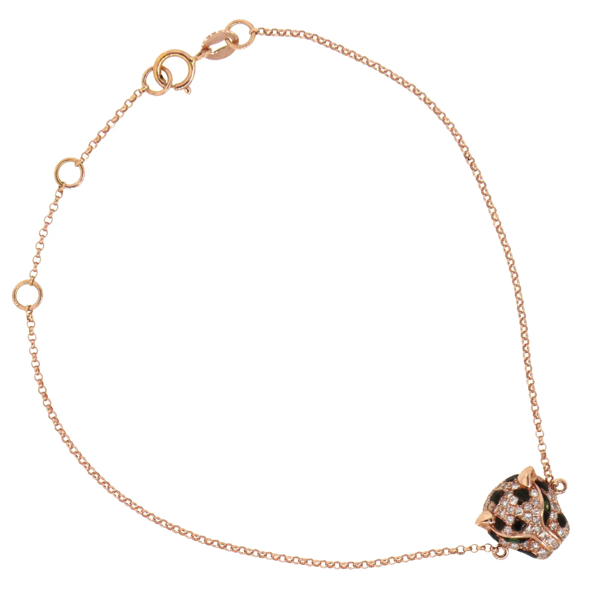 EFFY Tsavorite Panther Bracelet in 14k Rose Gold