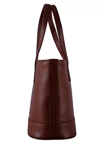 Elettra Brown Leather Bucket Grab Bag by Storm London | Look Again