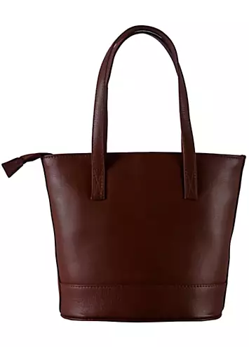 Elettra Brown Leather Bucket Grab Bag by Storm London | Look Again