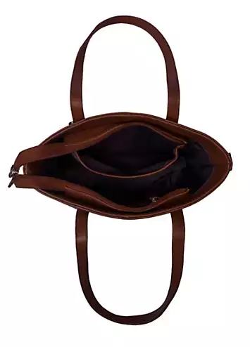 Elettra Brown Leather Bucket Grab Bag by Storm London | Look Again