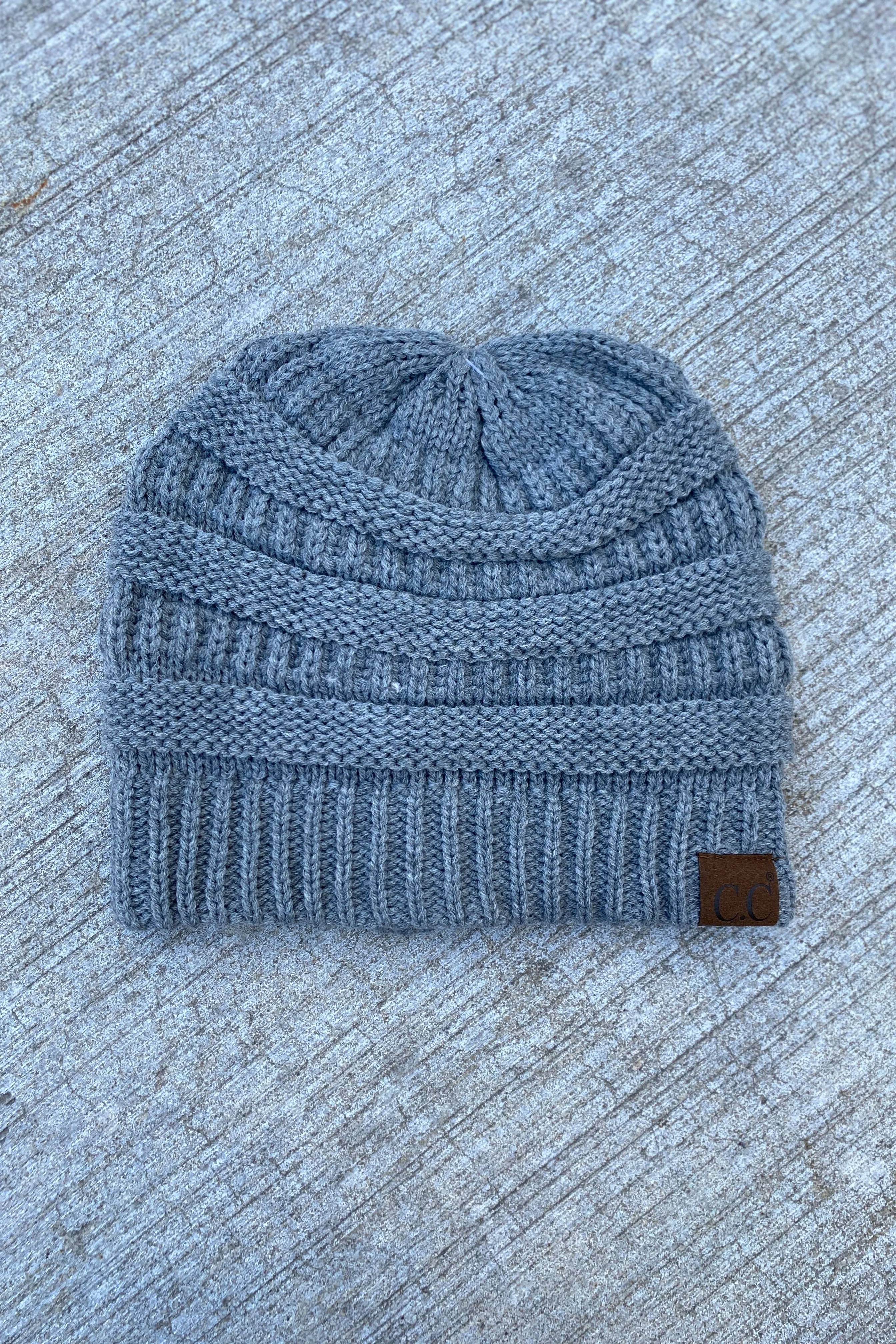 Faux Lined Stamped Beanie