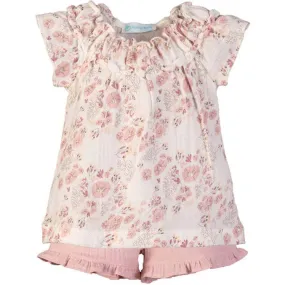 Feather Baby Ruched Tunic & Ruffle Shorts, Maria