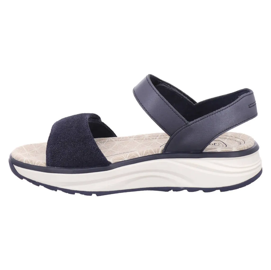 Flores Full Grain Velour Leather Women's Wide Sandals