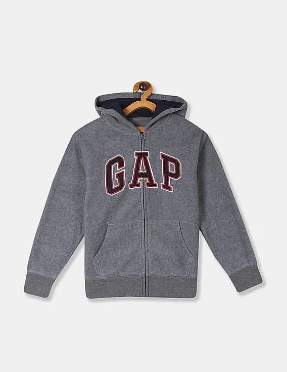 GAP Boys Grey Hooded Fleece Sweatshirt