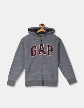 GAP Boys Grey Hooded Fleece Sweatshirt