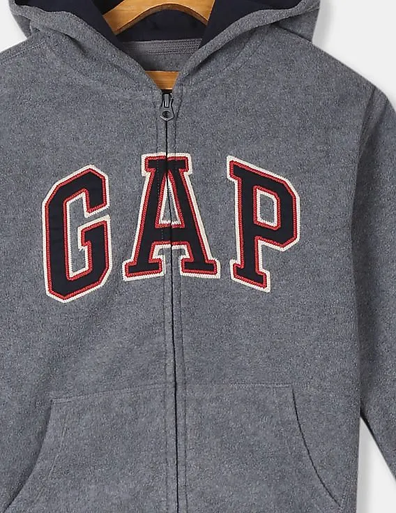 GAP Boys Grey Hooded Fleece Sweatshirt