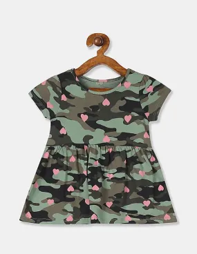 GAP Girls Green Print Short Sleeve Tunic