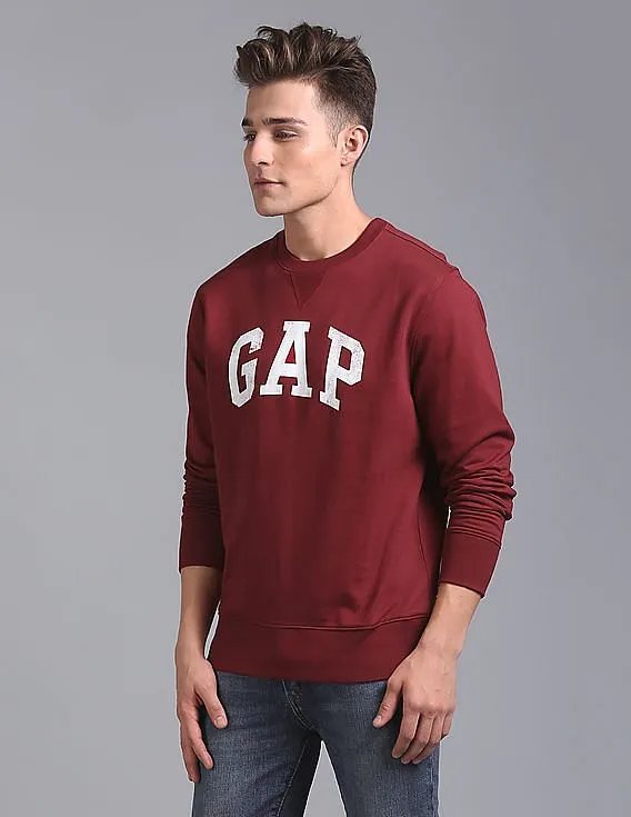 GAP Men Red Logo Fleece Sweatshirt